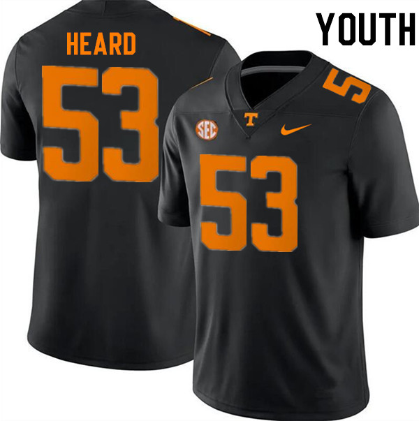Youth #53 Lance Heard Tennessee Volunteers College Football Jerseys Stitched-Black